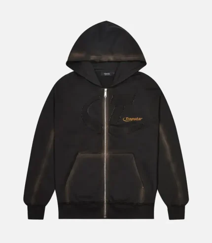 Felpa con cappuccio Trapstar Hyperdrive nera lavata