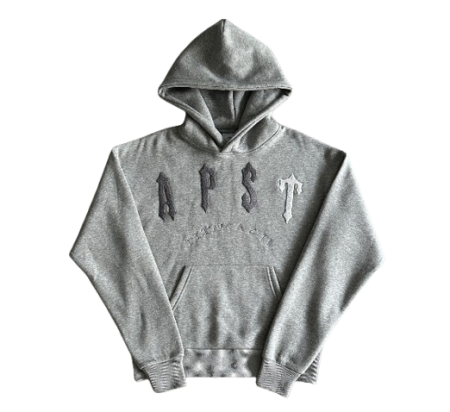 Felpa con cappuccio Trapstar Arch Chenille grigia