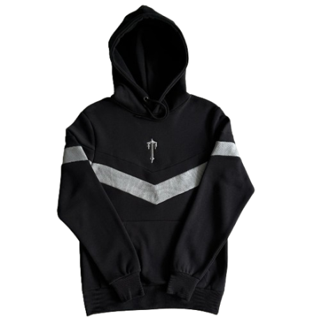 Felpa con cappuccio Trapstar V Stripe nera