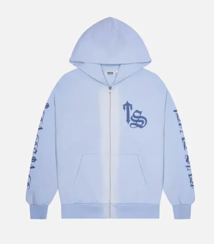 Felpa con cappuccio Trapstar Script Spray Blu