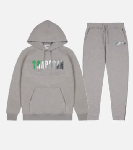 Tuta Trapstar Irongate Arch con cappuccio in ciniglia grigia